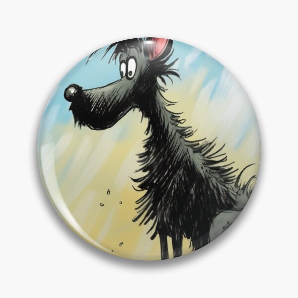 Item preview, A cartoon version of the dog, emotive body language, spiky mounds, frayed designed and sold by anytka.