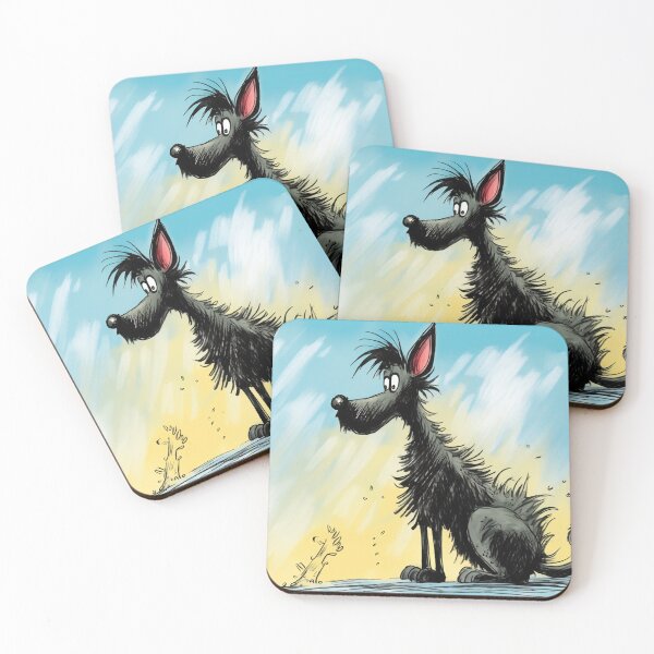 Item preview, A cartoon version of the dog, emotive body language, spiky mounds, frayed designed and sold by anytka.