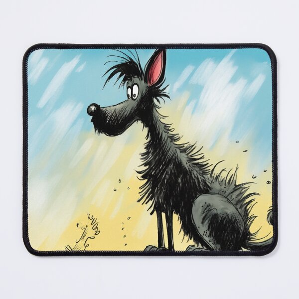 Item preview, A cartoon version of the dog, emotive body language, spiky mounds, frayed designed and sold by anytka.