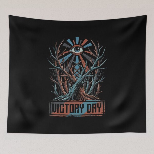 Item preview, Surreal Victory Day Folk Horror Eye Propaganda Print designed and sold by EKHOAISTORE.