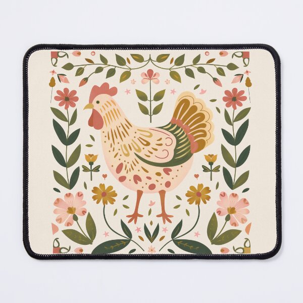 Item preview, Scandinavian Folk Art, Floral Chicken designed and sold by xiao xuans.