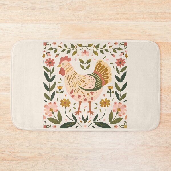 Item preview, Scandinavian Folk Art, Floral Chicken designed and sold by xiao xuans.