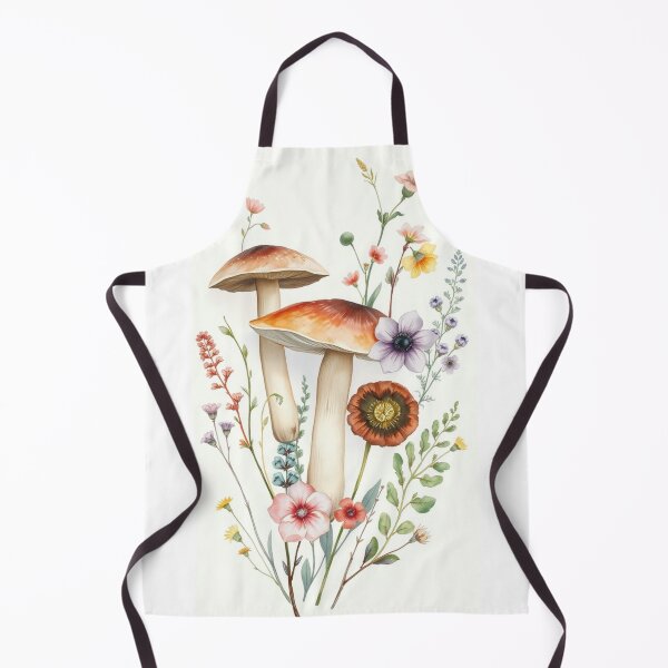 Item preview, Watercolor Earthy Mushrooms and Wildflowers Print designed and sold by Vida e Arte.