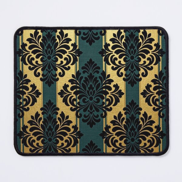 Item preview, Teal & Gold Striped Black Damask designed and sold by DesignsByPrnces.
