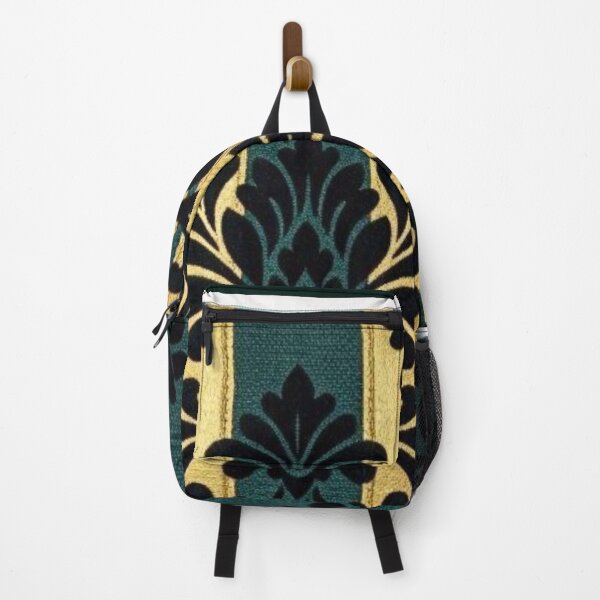 Item preview, Teal & Gold Striped Black Damask designed and sold by DesignsByPrnces.
