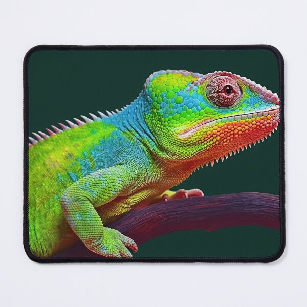 Item preview, Lizard chameleon on dark green background designed and sold by anytka.
