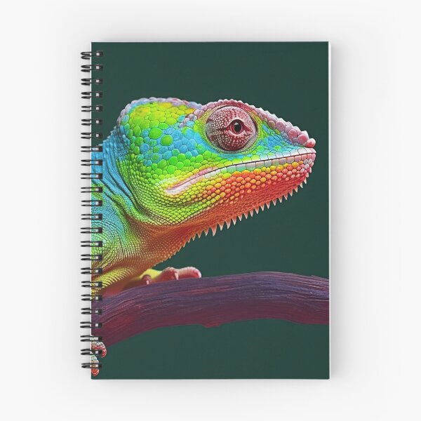 Item preview, Lizard chameleon on dark green background designed and sold by anytka.