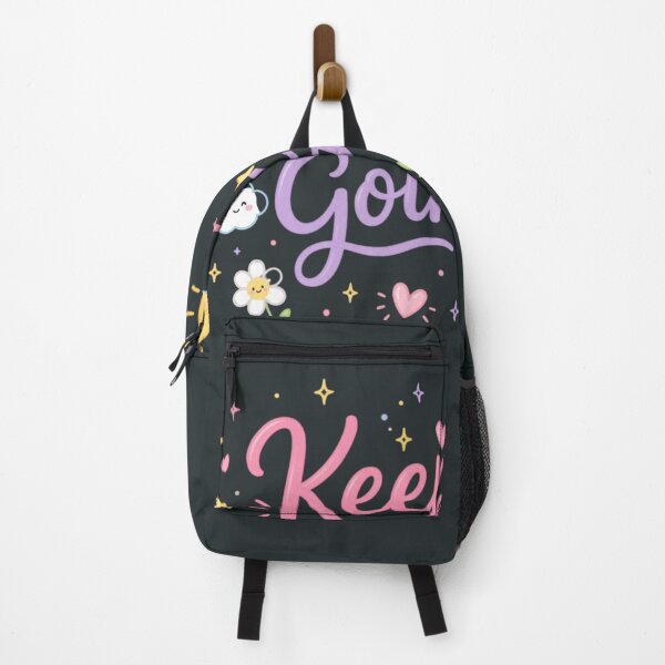 Item preview, Keep Going Cute Motivational Quote | Kawaii Pastel Flowers Hearts & Stars Design designed and sold by Sanika arts .