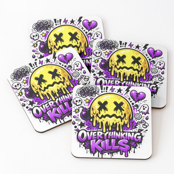 Item preview, Overthinking Kills | Funny Mental Health Meme Sticker designed and sold by DealHunterx.