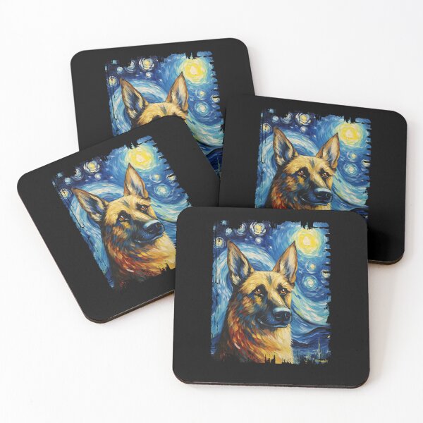 Item preview, Funny German Shepherd Starry Night Illustration Mom Dad Kids designed and sold by rafaeltto.