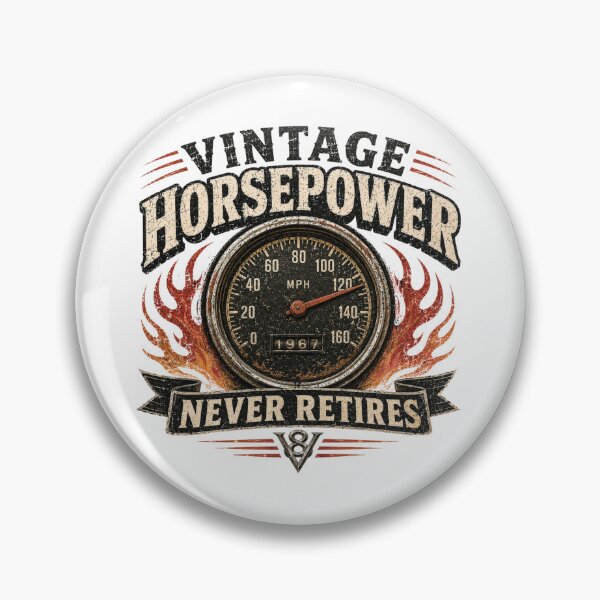 Item preview, Vintage Horsepower Never Retires | Classic Car & Muscle Car Enthusiast T-Shirt designed and sold by Danny's Tees.