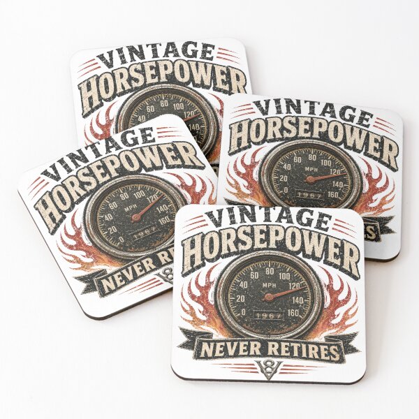 Item preview, Vintage Horsepower Never Retires | Classic Car & Muscle Car Enthusiast T-Shirt designed and sold by Danny's Tees.