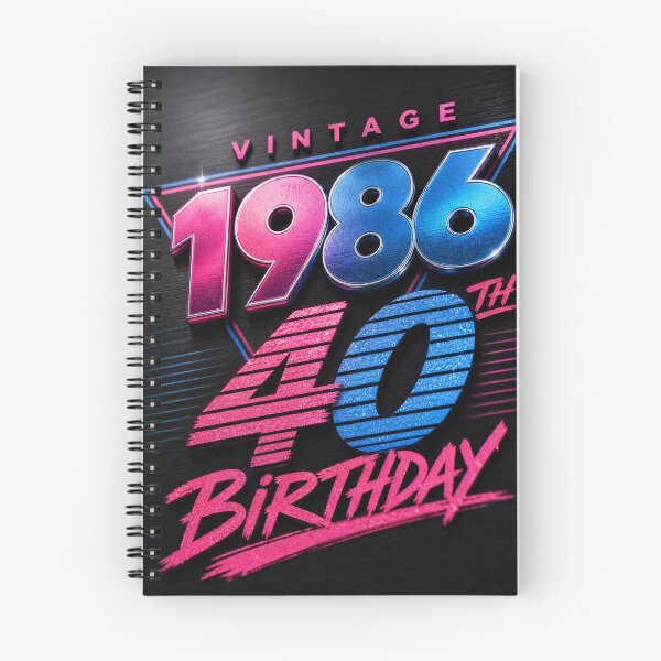 Item preview, Retro 1986 40th Birthday Neon Glow – 80s Geometric Typography Design designed and sold by Jandedan.