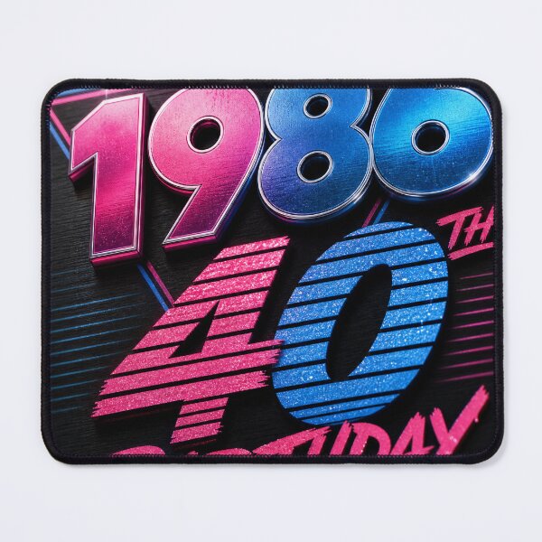 Item preview, Retro 1986 40th Birthday Neon Glow – 80s Geometric Typography Design designed and sold by Jandedan.