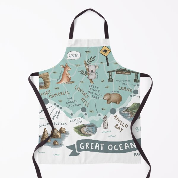 Item preview, Map of the Great Ocean Road, Australia - Teal designed and sold by Those Pencil Shavings.