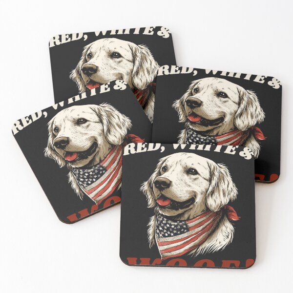 Item preview, Funny Red White and Woof Golden Retriever 4th of July T-Shirt designed and sold by FizjoHed.