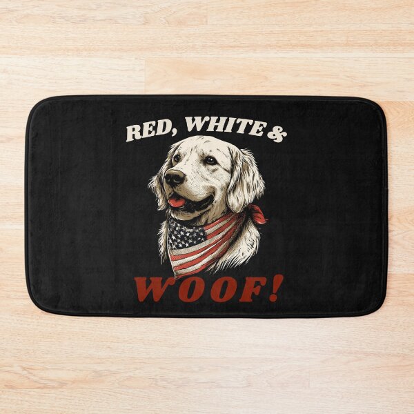 Item preview, Funny Red White and Woof Golden Retriever 4th of July T-Shirt designed and sold by VectorForge.