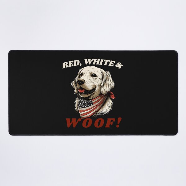 Item preview, Funny Red White and Woof Golden Retriever 4th of July T-Shirt designed and sold by FizjoHed.