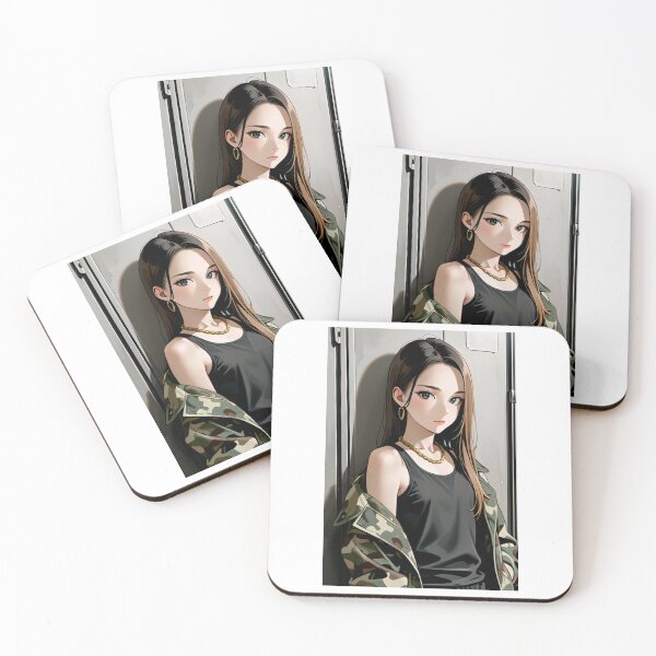 Item preview, Fashion - Woman in Camo Camo Jacket Tank Top Gold Chain Anime Variant 5 designed and sold by AnimeShin.