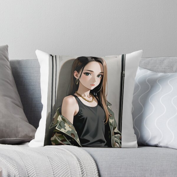 Item preview, Fashion - Woman in Camo Camo Jacket Tank Top Gold Chain Anime Variant 5 designed and sold by AnimeShin.