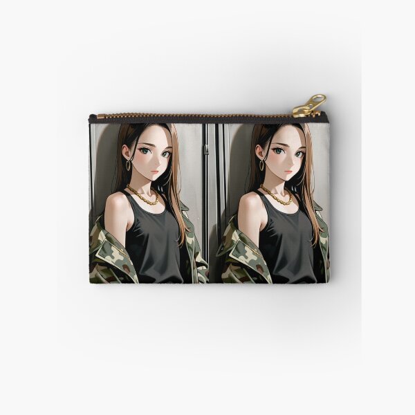 Item preview, Fashion - Woman in Camo Camo Jacket Tank Top Gold Chain Anime Variant 5 designed and sold by AnimeShin.