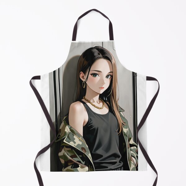 Item preview, Fashion - Woman in Camo Camo Jacket Tank Top Gold Chain Anime Variant 5 designed and sold by AnimeShin.