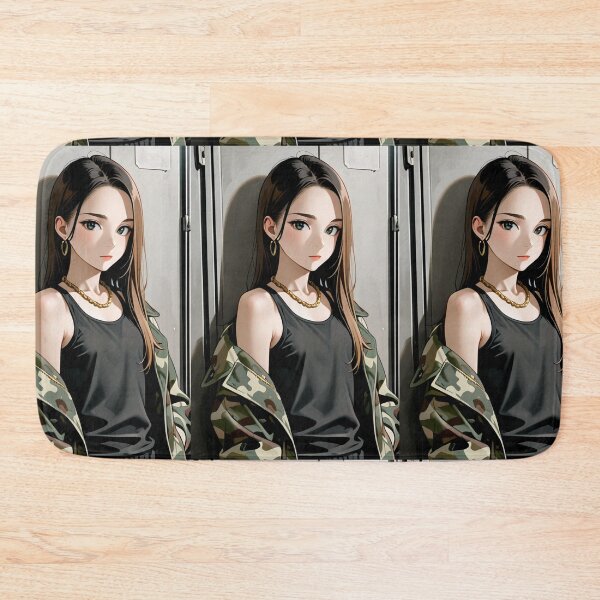 Item preview, Fashion - Woman in Camo Camo Jacket Tank Top Gold Chain Anime Variant 5 designed and sold by AnimeShin.
