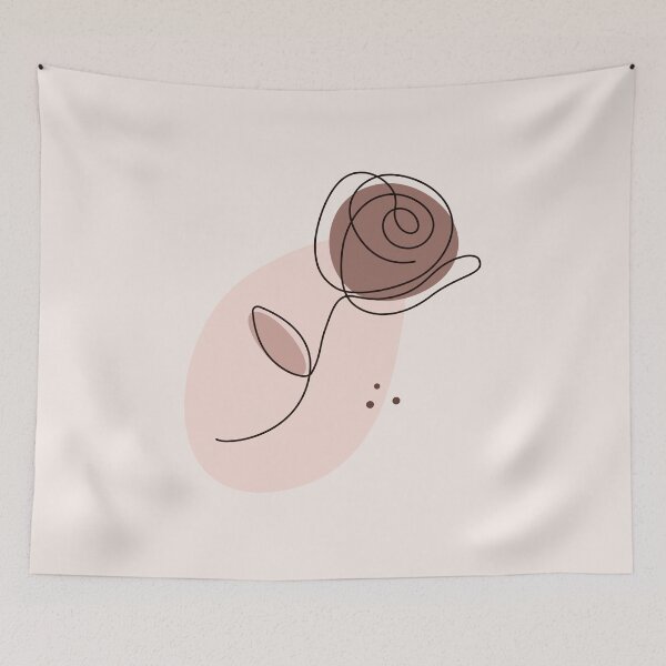 Item preview, Minimalist Beige Rose One Line Botanical Art Design designed and sold by CozyLittleShop.