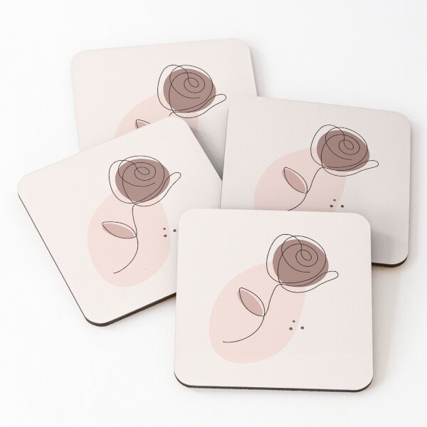 Item preview, Minimalist Beige Rose One Line Botanical Art Design designed and sold by CozyLittleShop.