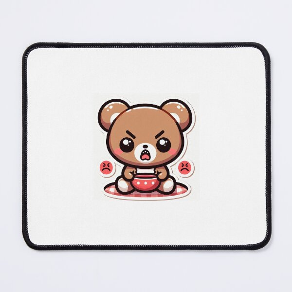 Item preview, Kawaii Hangry Mode Bear Sticker designed and sold by PastelPawsArt.