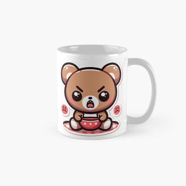 Item preview, Kawaii Hangry Mode Bear Sticker designed and sold by PastelPawsArt.