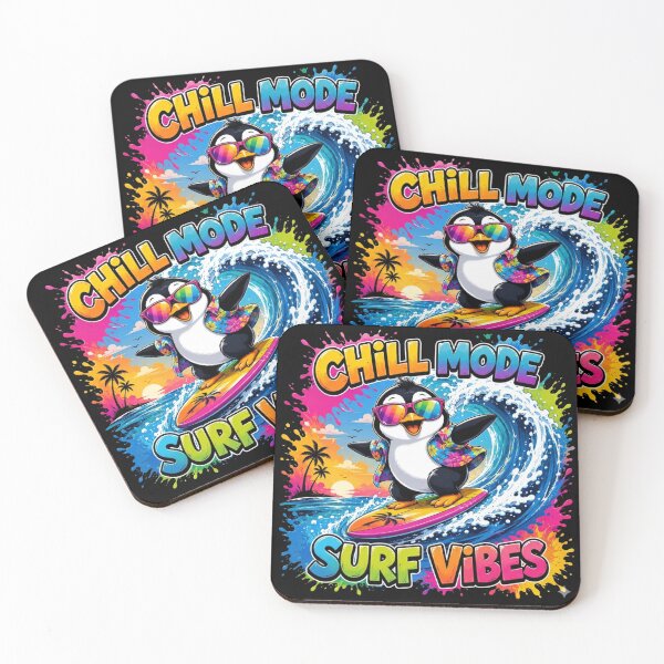 Item preview, Chill Mode Surf Vibes Cute Penguin Surfing Cartoon T-Shirt designed and sold by M.Store.