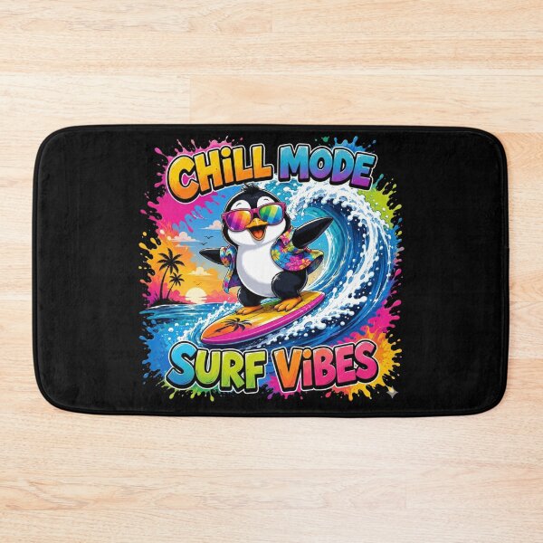 Item preview, Chill Mode Surf Vibes Cute Penguin Surfing Cartoon T-Shirt designed and sold by M.Store.