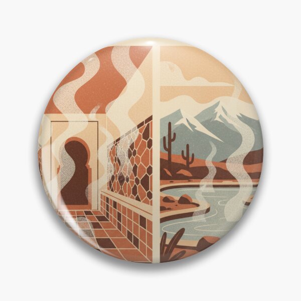 Item preview, Hammam Meets Termas — Wellness Art Illustration Morocco Chile designed and sold by KariGoStudio.