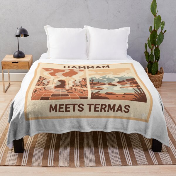 Item preview, Hammam Meets Termas — Wellness Art Illustration Morocco Chile designed and sold by KariGoStudio.