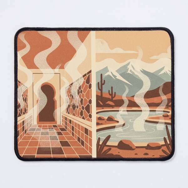 Item preview, Hammam Meets Termas — Wellness Art Illustration Morocco Chile designed and sold by KariGoStudio.