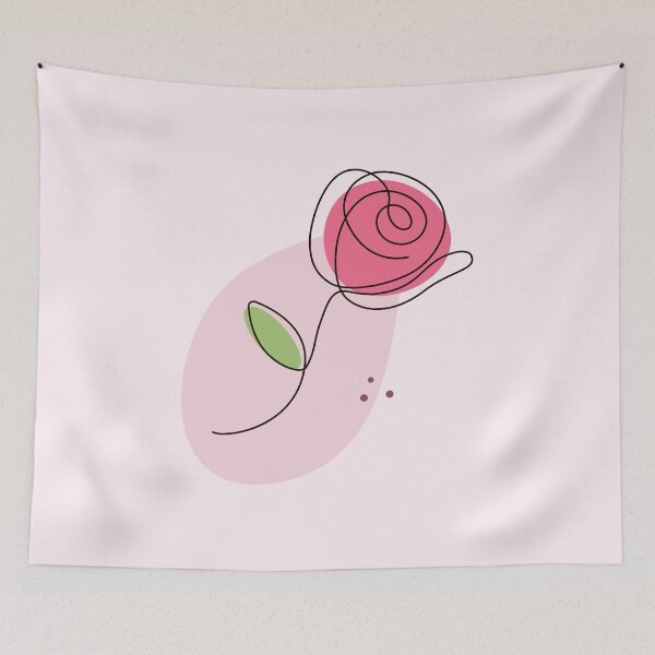 Item preview, Minimalist Pink Rose One Line Botanical Art Design designed and sold by CozyLittleShop.