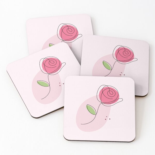Item preview, Minimalist Pink Rose One Line Botanical Art Design designed and sold by CozyLittleShop.