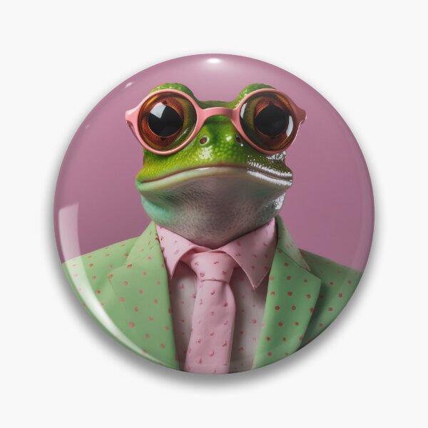 Item preview, Frog in a green jacket and pink tie designed and sold by anytka.