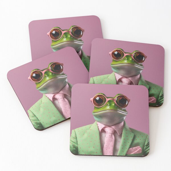 Item preview, Frog in a green jacket and pink tie designed and sold by anytka.