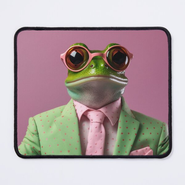 Item preview, Frog in a green jacket and pink tie designed and sold by anytka.