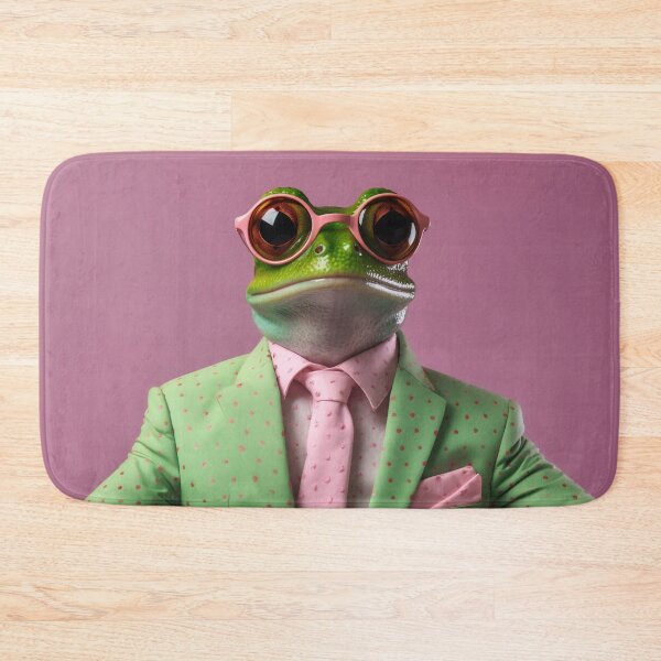 Item preview, Frog in a green jacket and pink tie designed and sold by anytka.