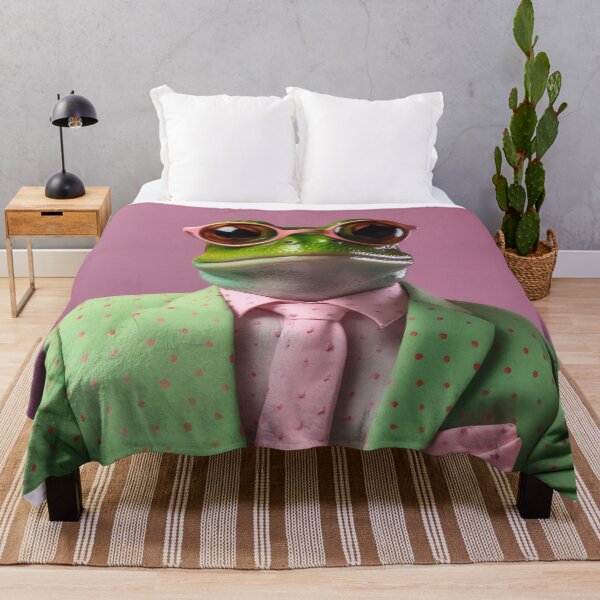 Item preview, Frog in a green jacket and pink tie designed and sold by anytka.
