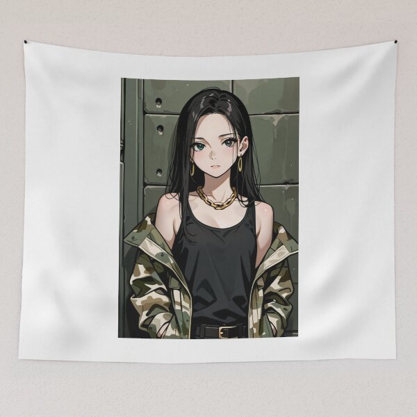 Item preview, Fashion - Woman in Camo Camo Jacket Tank Top Gold Chain Anime designed and sold by AnimeShin.