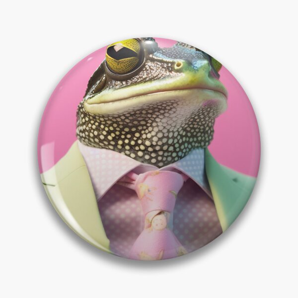 Item preview, Frog in a green jacket and pink tie designed and sold by anytka.