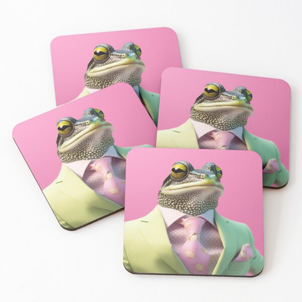 Item preview, Frog in a green jacket and pink tie designed and sold by anytka.