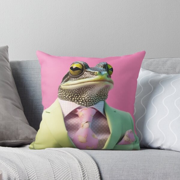 Item preview, Frog in a green jacket and pink tie designed and sold by anytka.