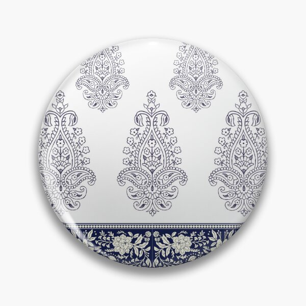 Item preview, Blue Paisley Floral Border Pattern designed and sold by reanacreations.