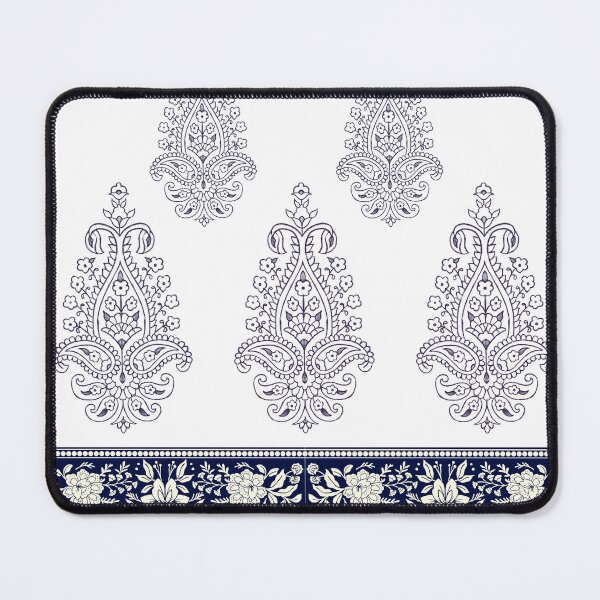 Item preview, Blue Paisley Floral Border Pattern designed and sold by reanacreations.