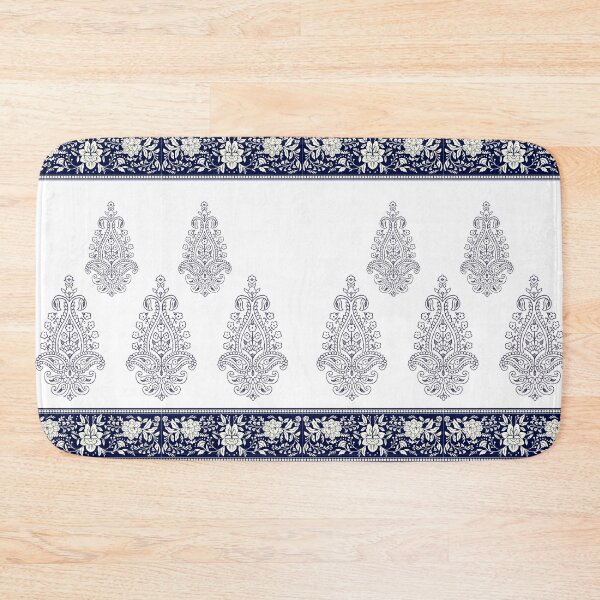Item preview, Blue Paisley Floral Border Pattern designed and sold by reanacreations.